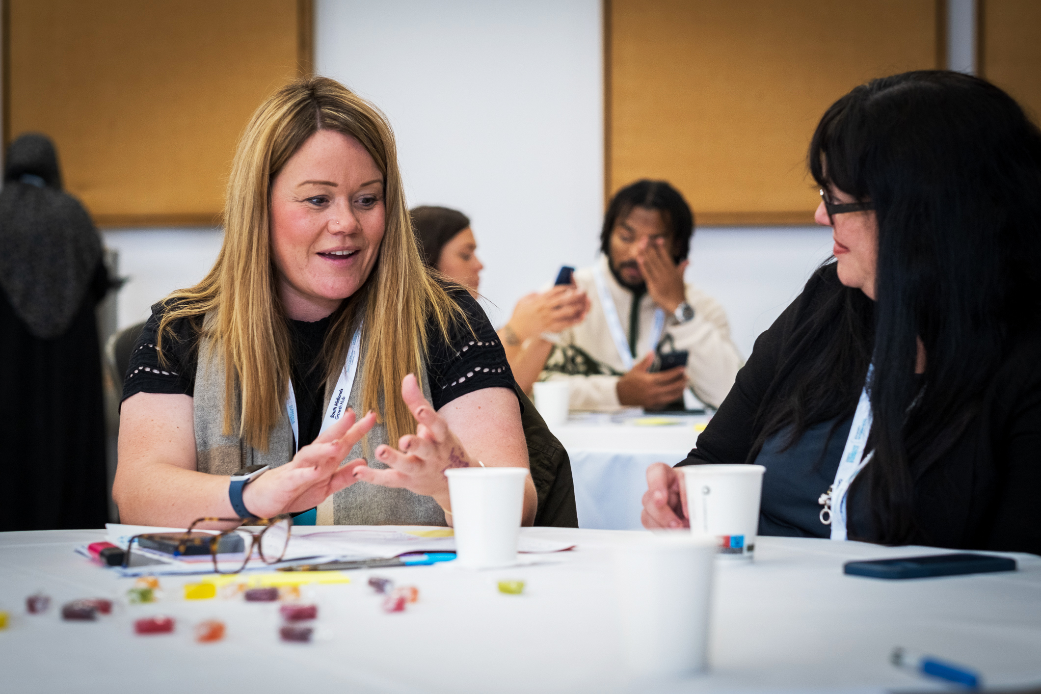 Careers staff in discussion as part of a regional meeting