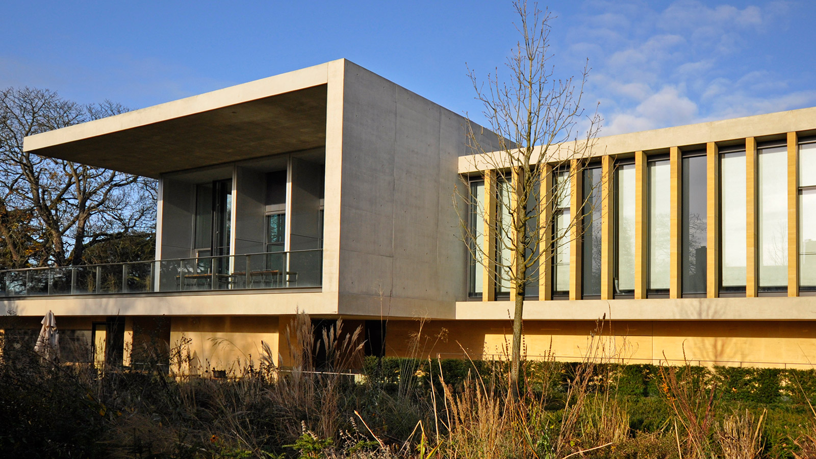 Exterior shot of the Sainsbury Laboratory at the University of Cambridge